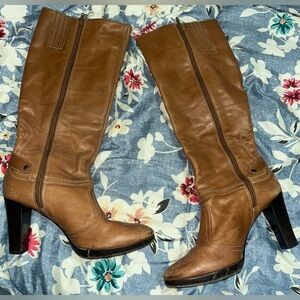 ANTONIO MELANI Tan Leather Heeled Boots
